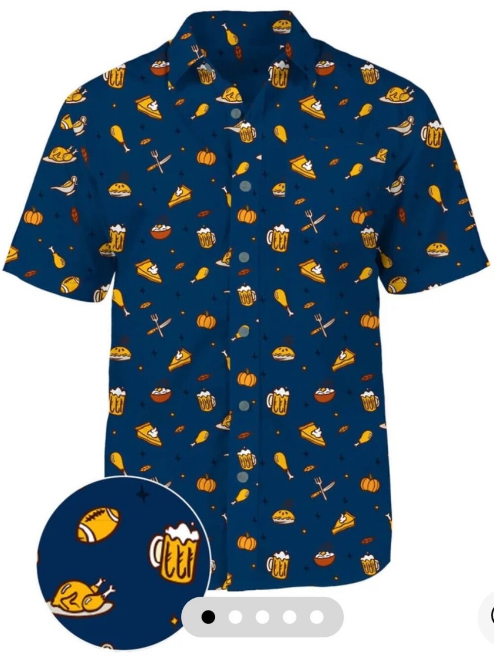 Tipsy Elves Large Thanksgiving Button Down Shirt‎